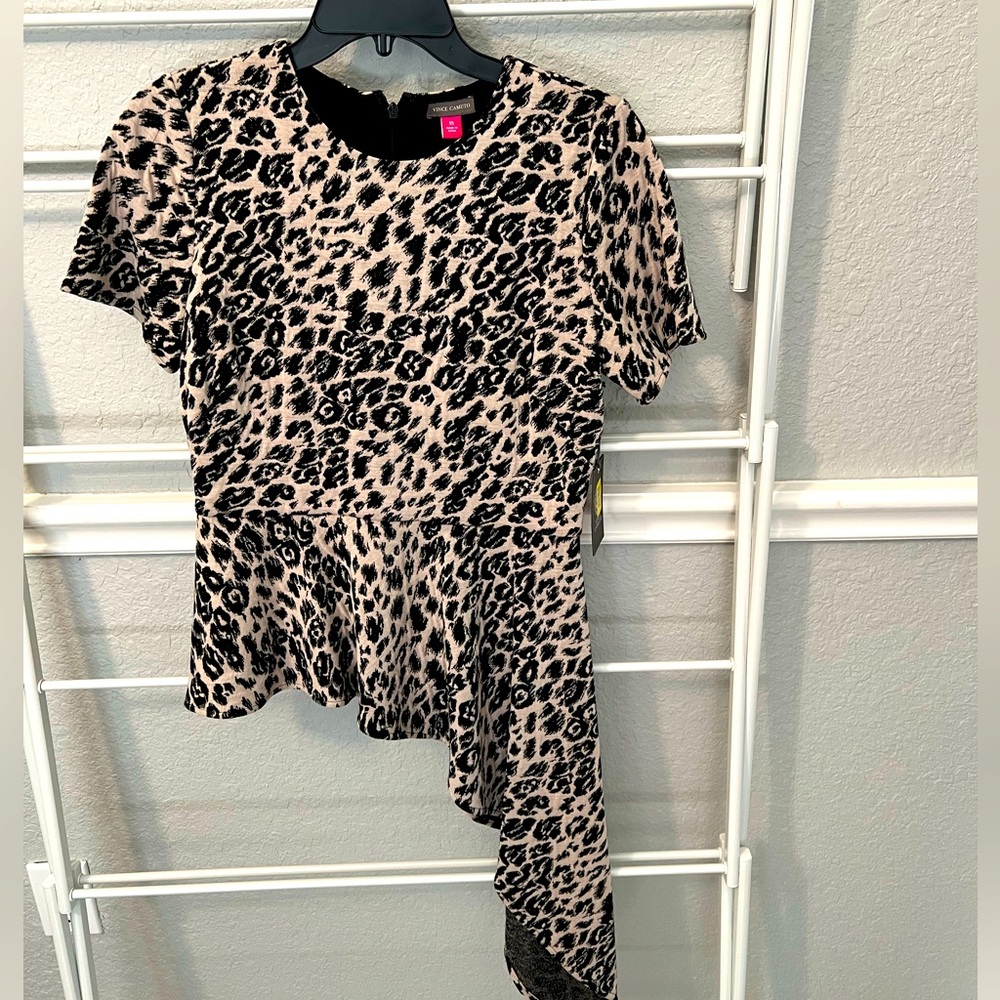 Vince Camuto Leopard Asymmetrical Shirt - NEW